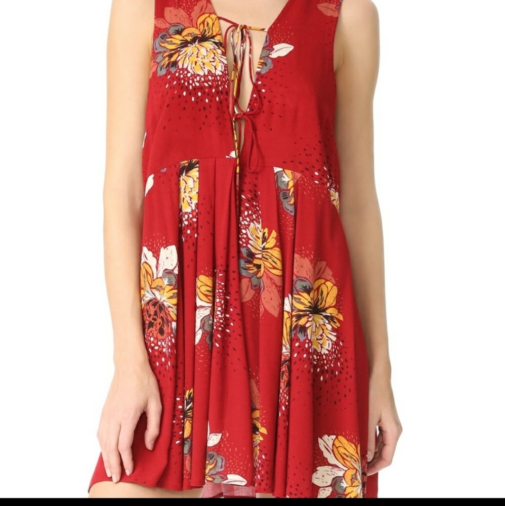 Free People Flower Print Tunic Sleeveless Top SMALL